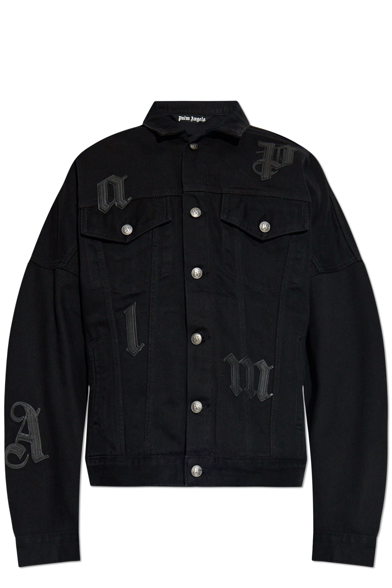 Black Denim jacket with patches Palm Angels - Vitkac Canada